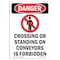 Signmission OSHA Danger Sign, Crossing Or Standing, 24in X 18in Decal, 18" W, 24" L, Portrait OS-DS-D-1824-V-1111 - alternate 1